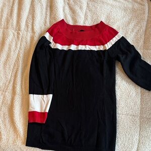 One A Red and Black Crew Neck Sweater
